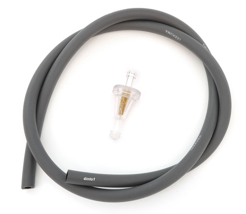 Grey Motorcycle Fuel / Vent Line & Filter Set - 5.3mm 1/4" - 1 Meter (3 Feet)